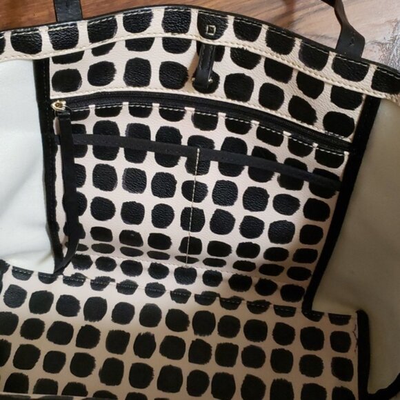 KATE SPADE NEW YOUR HAWTHORNE LANE RYAN BLACK/CREAM TOTE BAG - Picture 11 of 13